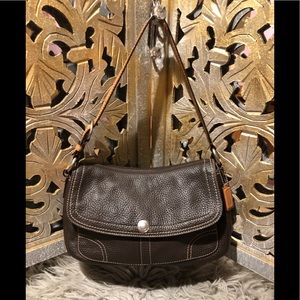 Coach Chelsea Brown Pebble Leather Shoulder Bag